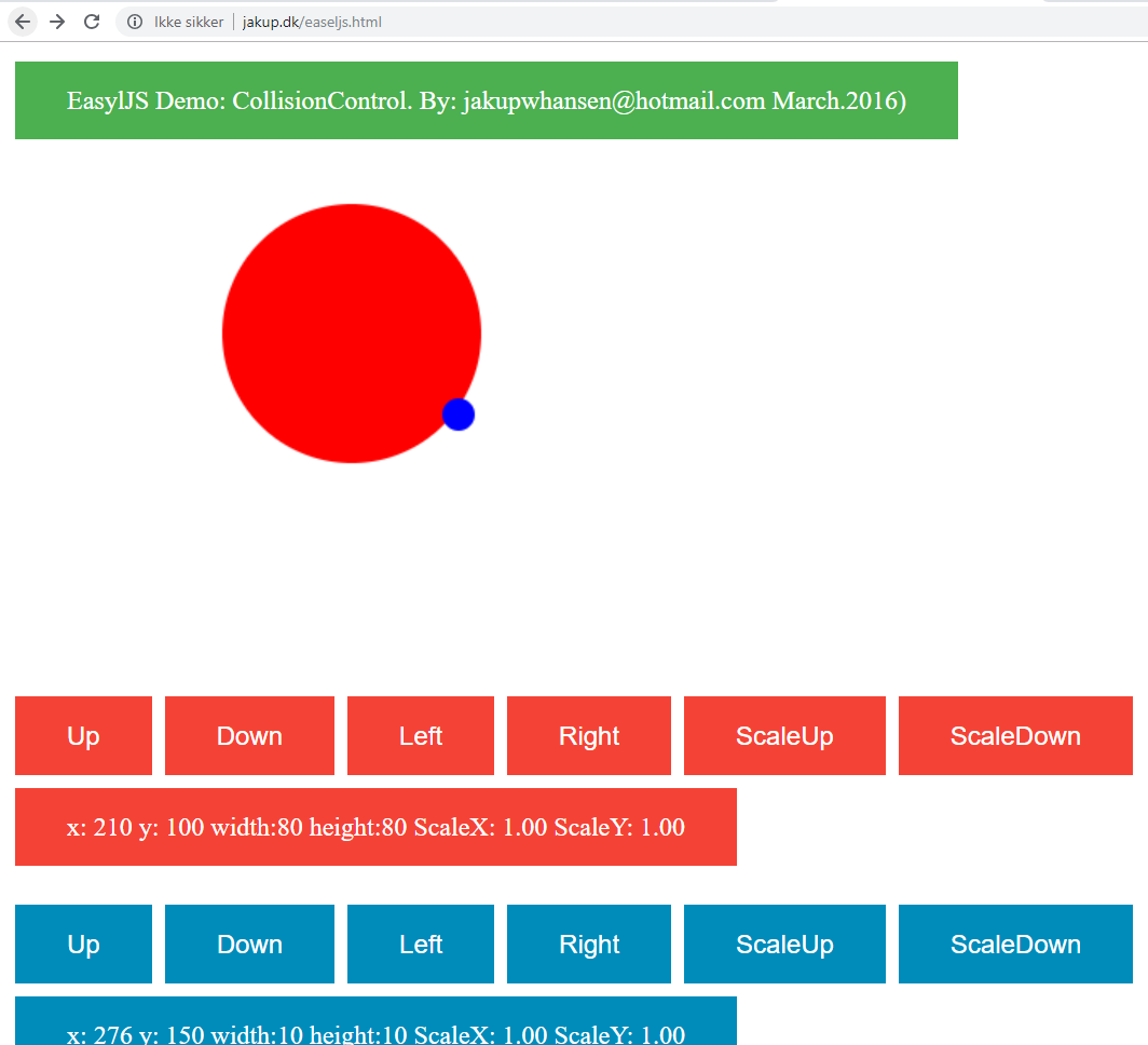 Easeljs Canvas Demo screenshot