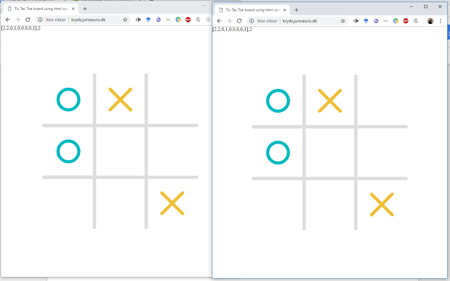Kryds&Bolle Web Socket screenshot